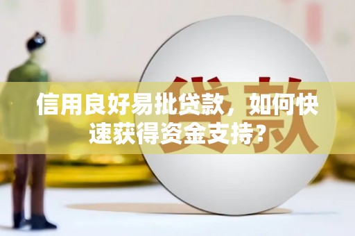 定州信用良好易批贷款，如何快速获得资金支持？