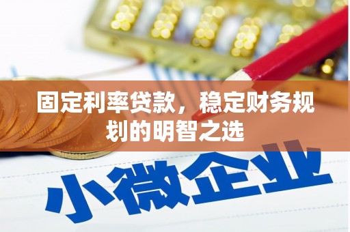 定州固定利率贷款，稳定财务规划的明智之选