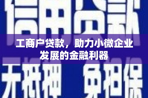 定州工商户贷款，助力小微企业发展的金融利器