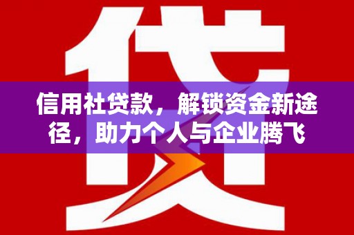 定州信用社贷款，解锁资金新途径，助力个人与企业腾飞