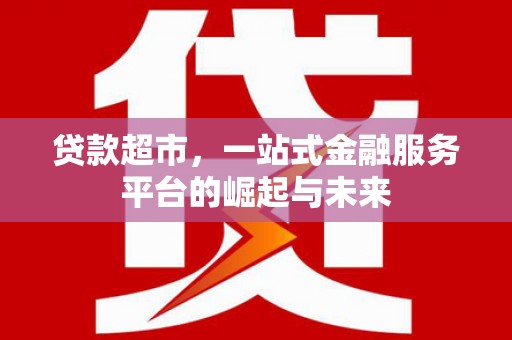 定州贷款超市，一站式金融服务平台的崛起与未来