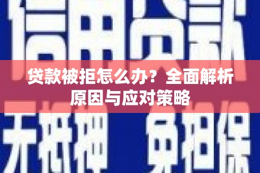 定州贷款被拒怎么办？全面解析原因与应对策略