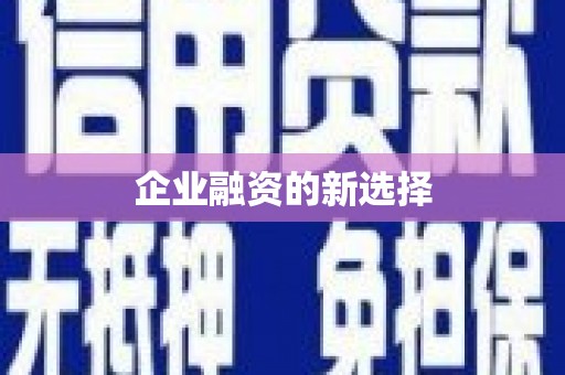 定州企业融资的新选择