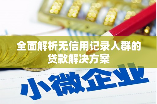 定州全面解析无信用记录人群的贷款解决方案